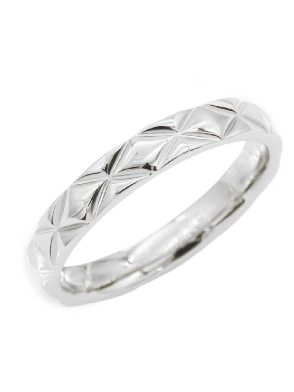 Chanel Quilted Ring Platinum 950 56